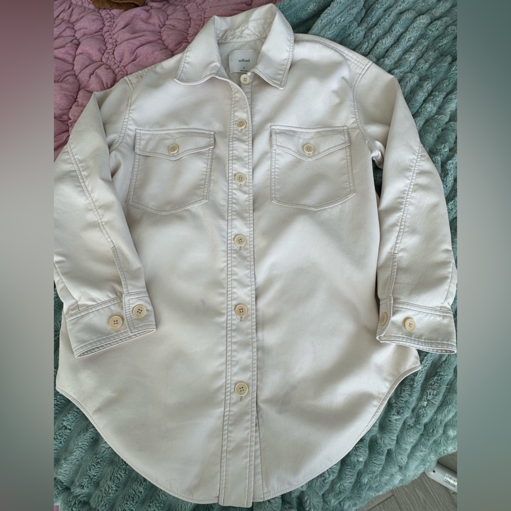 WILFRED Faux Leather Shacket Size Medium (FLAWED)
